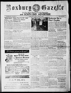Roxbury Gazette and South End Advertiser, February 13, 1958