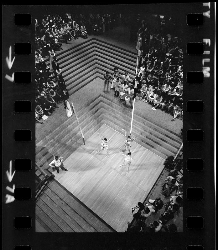 Elma Lewis' dancers perform at City Hall, Boston City Hall