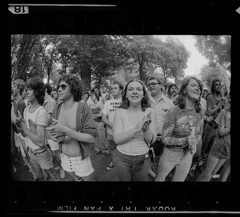 Lesbian rights rally at bandstand, Boston Common