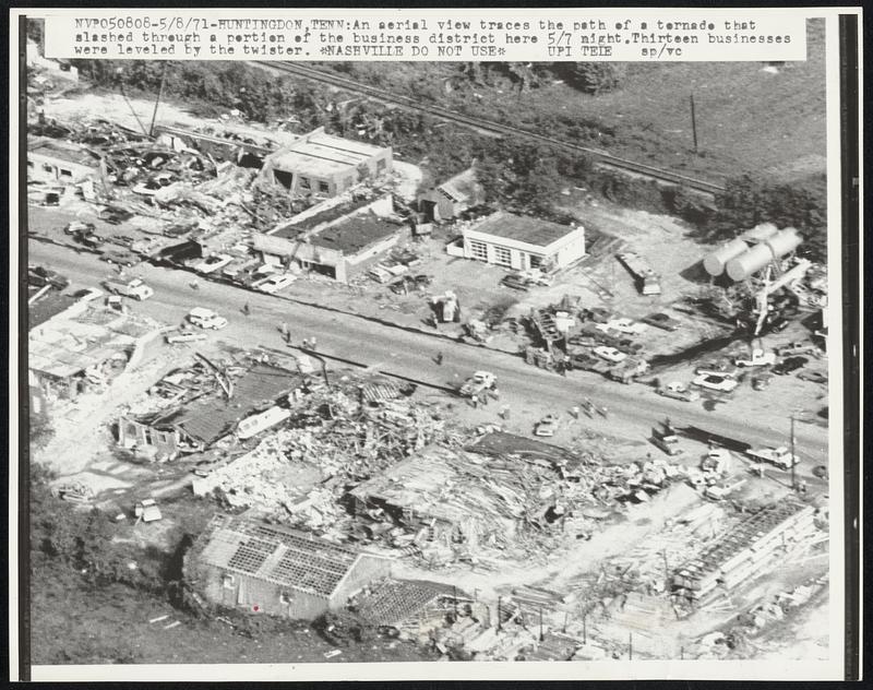 Huntington, Tenn.: An Aerial View Traces The Path Of A Tornado That 