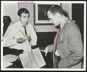 Lee Adams, lyricist for "Golden Boy," the new musical based on Clifford Odets' play and starring Sammy Davis, which opens Wednesday, July 29, at the Shubert