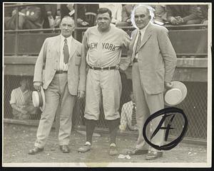 Tom Sharkey, Babe Ruth, Jim Jeffries.