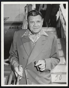 Babe Ruth in Boston 9/12/47. Sunday Early Sec Mills.