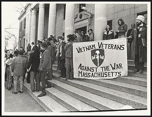 Demonstrated in front of Dorchester Court as 9 veterans on trial who occupied Dorchester armed forces recruiting office