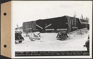 Contract No. 107, Quabbin Hill Recreation Buildings and Road, Ware, shelter for public toilet building, looking southerly, Ware, Mass., Dec. 6, 1940