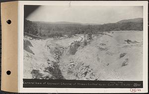 Contract No. 30, Stream Control Works at Main Dam, Swift River Reservoir, Belchertown, Enfield, Ware, general view of approach channel of stream control works, Belchertown, Mass., Jul. 21, 1932