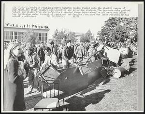Three hundred police rushed onto the chaotic campus of San Francisco State College 12/3, clubbing and arresting students. The demonstrators grabbed tables and chairs from the cafeteria & erected these barricades. The officers outflanked the barricades under torrent of rocks and bottles. The furniture was later returned by the school's athletes.