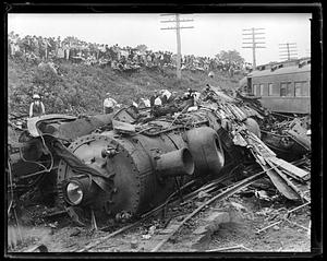 Train wreck involving locomotive 1104