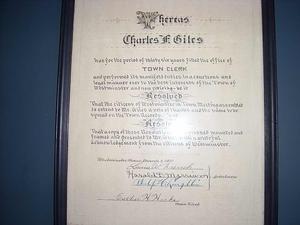 Document on Charles Giles' service