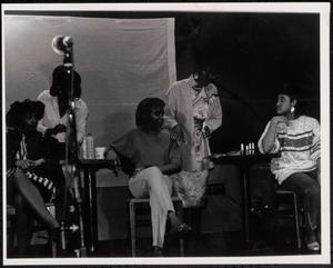 Panel of women discussing beauty products