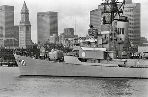 Navy ship leaves Boston