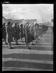 Women's Army Corps members standing in formation