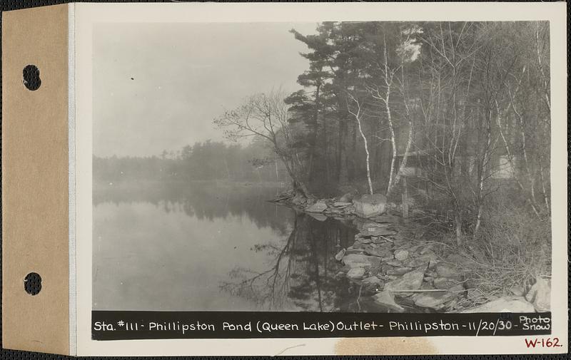 Station 111, Phillipston Pond (Queen Lake) outlet, Phillipston, Mass