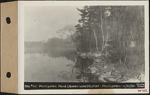 Station #111, Phillipston Pond (Queen Lake) outlet, Phillipston, Mass., Nov. 20, 1930