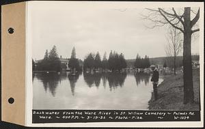 Backwater from the Ware River in Saint William Cemetery on the Ware-Palmer Road, Ware, Mass., 4:00 PM, Mar. 19, 1936