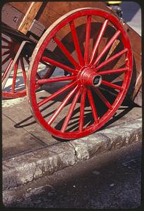 Red wheel on a cart