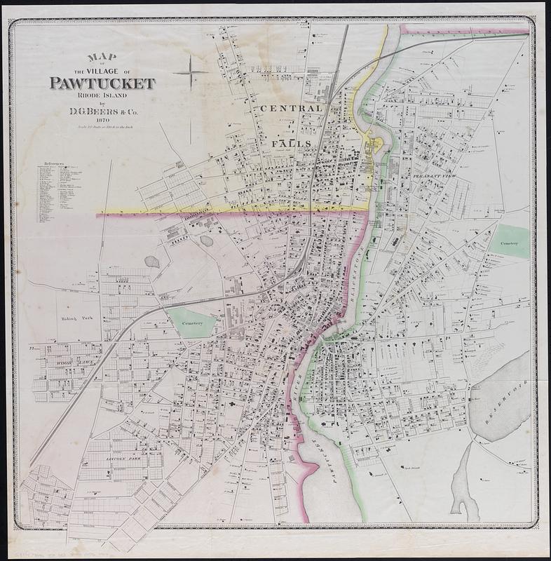 Map of the village of Pawtucket Rhode Island