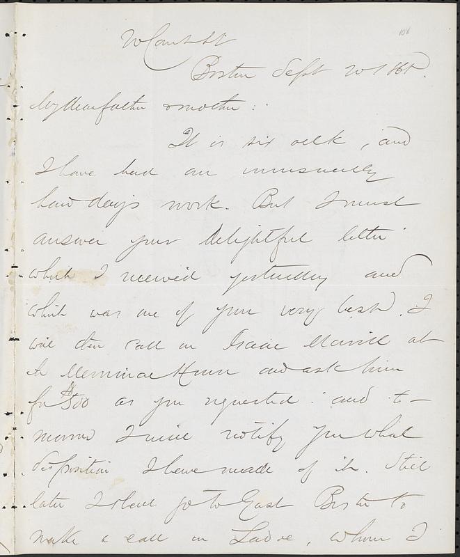 Letter from John D. Long to Zadoc Long and Julia D. Long, September 20, 1865