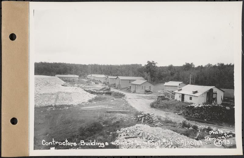 Contract No. 14, East Portion, Wachusett-Coldbrook Tunnel, West Boylston, Holden, Rutland, contractors buildings, Shaft 2, Holden, Mass., Sep. 30, 1929