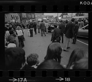 Crowd waiting for President Ford in Exeter, New Hampshire