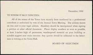 Street address town designation notice for Peak House