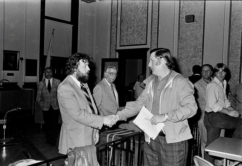 Election recount City Hall, City Solicitor Evan Gellar and Abraham Mirochnick