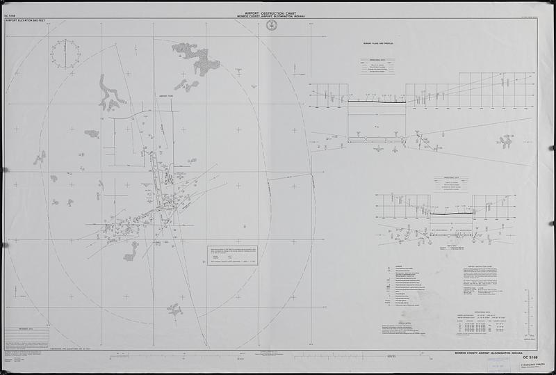 Airport obstruction chart, OC 5168, Monroe County Airport, Bloomington, Indiana