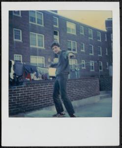 Val Postell posing in Newtowne Court