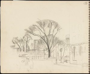 Sketch of the entrance to the Boston Public Garden