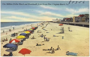 The million dollar beach and boardwalk from Ocean Pier, Virginia Beach, Va.