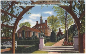 Gardens and The Royal Governor's Palace, Williamsburg, Va.