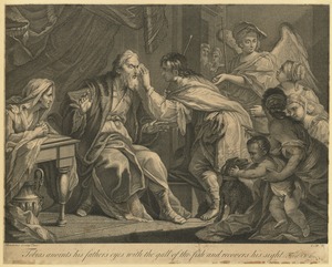 Tobias Anoints his Father's Eyes with the Gall of the Fish and Recovers his Sight