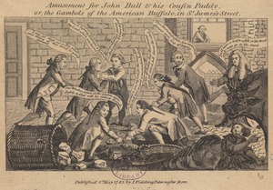 Amusement for John Bull & his cousin Paddy, or, the gambols of the American buffalo in St. James's street