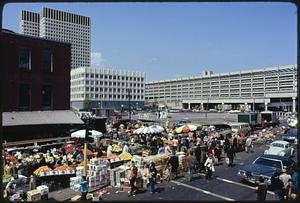 Outdoor food market at Haymarket Square