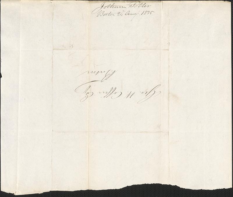 Lotham Potter to George Coffin, 24 August 1835 - Digital Commonwealth