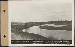 Ware River, west of Forest Lake from Forest Lake-Thorndike Highway, looking west, Forest Lake, Palmer, Mass., 1:53 PM, Apr. 1, 1932