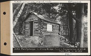 John Mantyharju, camp (Stony Bridge Pond), Templeton, Mass., Jun. 24, 1938