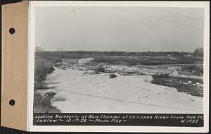 Looking northerly at new channel of Chicopee River from Poole Street, Ludlow, Mass., Oct. 17, 1938