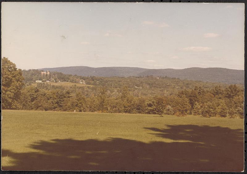 Field and distant mountain