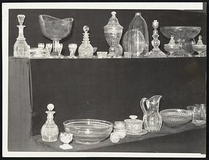 A unique collection of Waterford glass made in the famous factory at Waterford, Ireland (and in between) rare specimens of copper lustre.