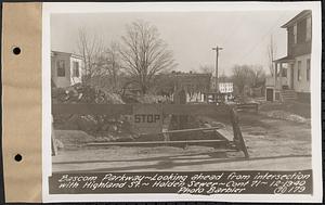 Contract No. 71, WPA Sewer Construction, Holden, Bascom Parkway, looking ahead from intersection with Highland Street, Holden Sewer, Holden, Mass., Dec. 19, 1940