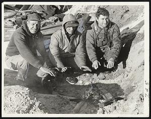 A Little Warmth on Atlantic avenue. Construction workers, from left, Joe Arena, Franco Gammudo and Peter Caso.