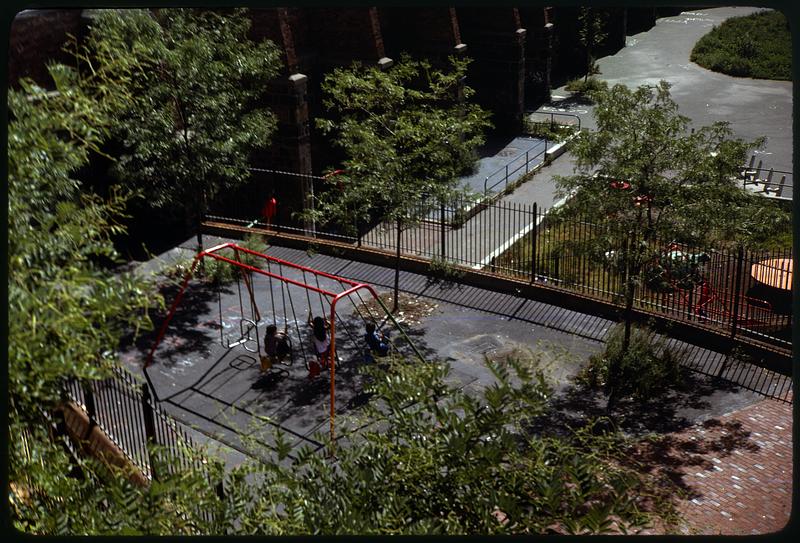 Children on a swing set