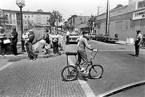 Riding my bike, parade day