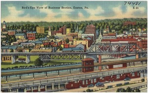 Bird's-eye view of business section, Easton, Pa.