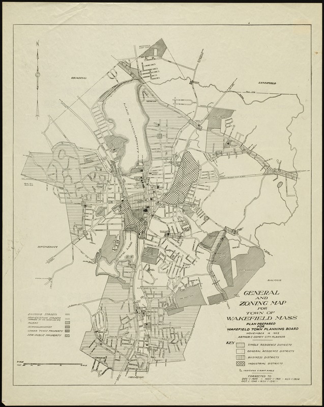 General and zoning map for town of Wakefield, Mass.