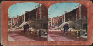 The New Masonic Temple on Sutter Street badly wrecked by the San Francisco Earthquake