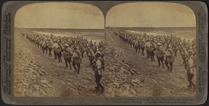 An advance of Russian troops in the far east - marching along the Chinese Imperial Railway