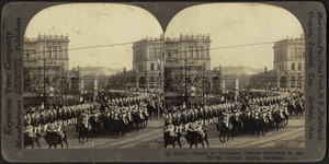 Guards marching to the parade ground, Berlin, Germany