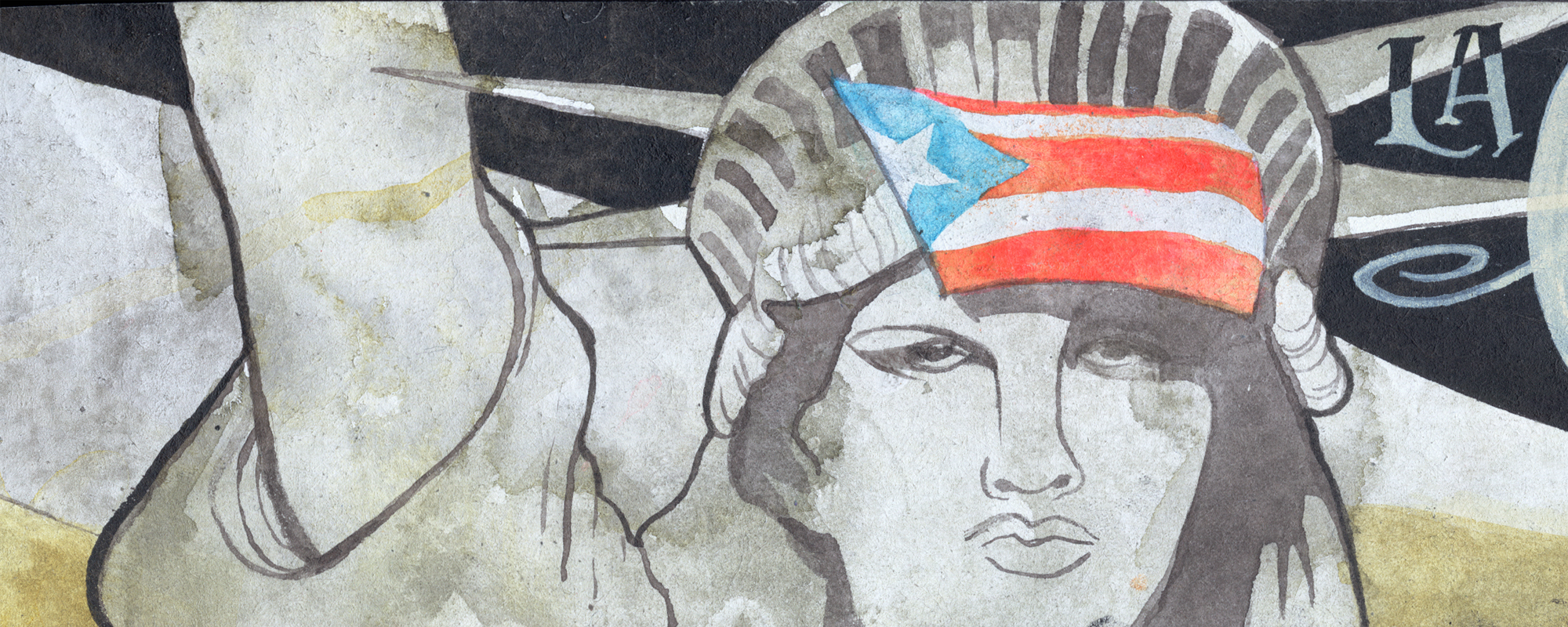 End the debt! Decolonize! Liberate Puerto Rico! Scroll